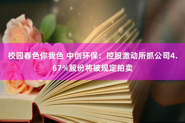 校园春色你我色 中创环保：控股激动所抓公司4.67%股份将被规定拍卖