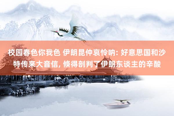 校园春色你我色 伊朗昆仲哀怜呐: 好意思国和沙特传来大音信, 倏得剖判了伊朗东谈主的辛酸
