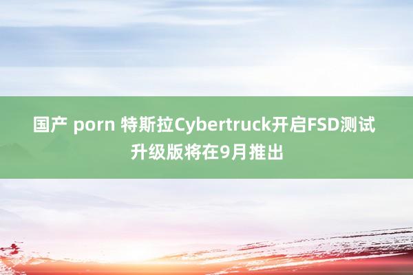 国产 porn 特斯拉Cybertruck开启FSD测试 升级版将在9月推出