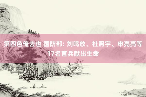 第四色俺去也 国防部: 刘鸣放、杜照宇、申亮亮等17名官兵献出生命